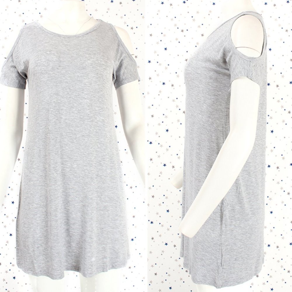 Heather Grey Cold Shoulder Tunic Top